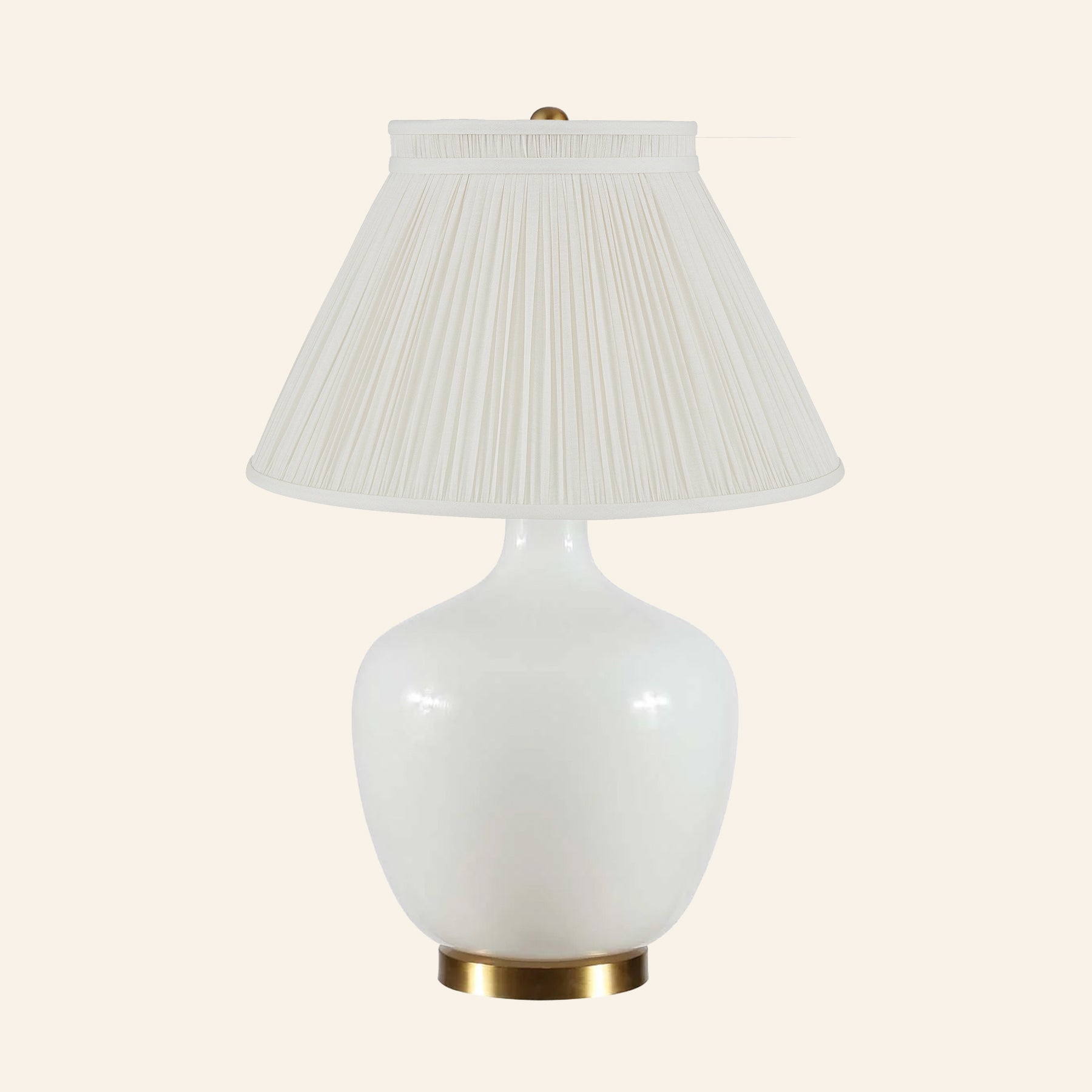 22" Sophia Wide White Glass Table Lamp