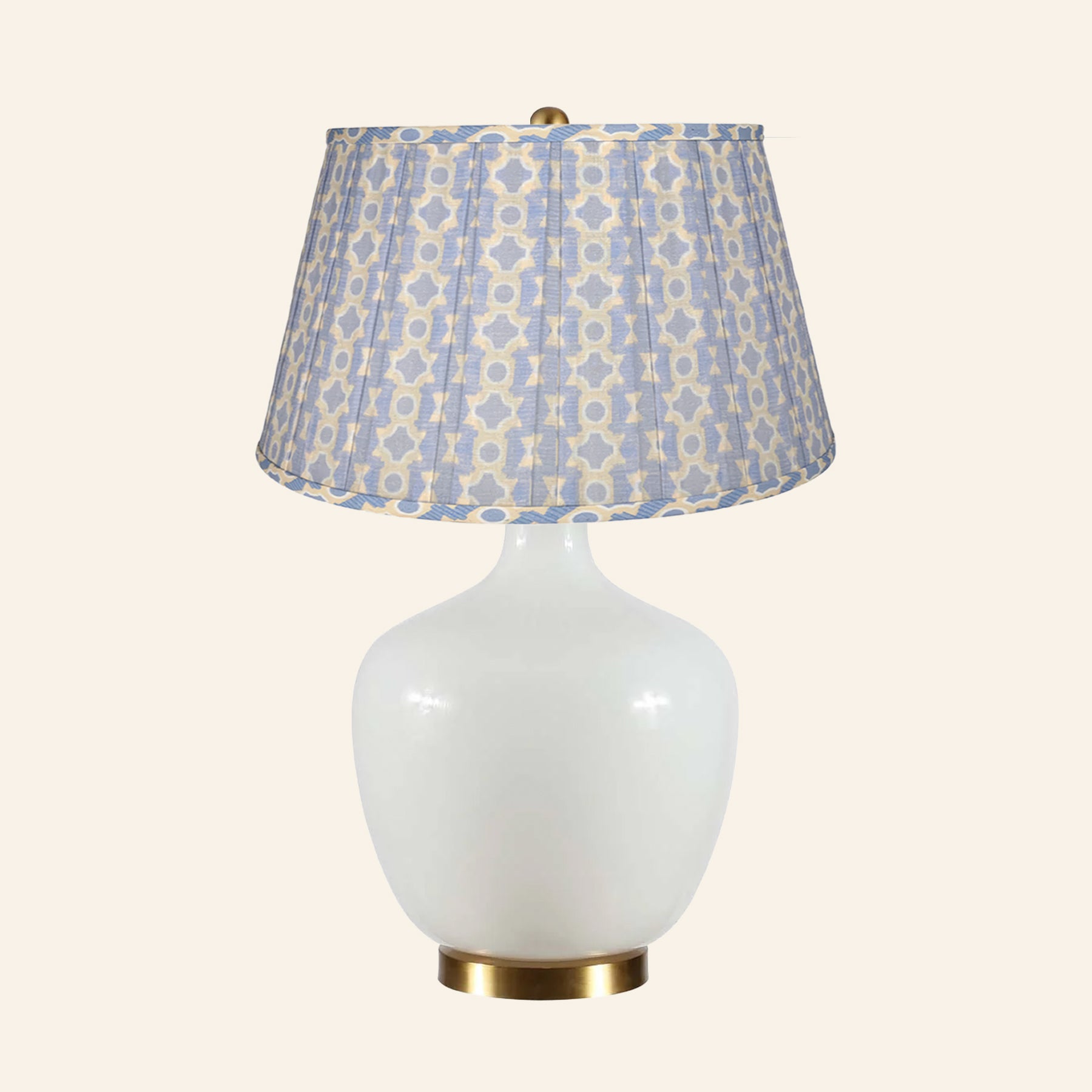 22" Sophia Wide White Glass Table Lamp by Kevin Francis Design | Luxury Area Rugs & Home Decor