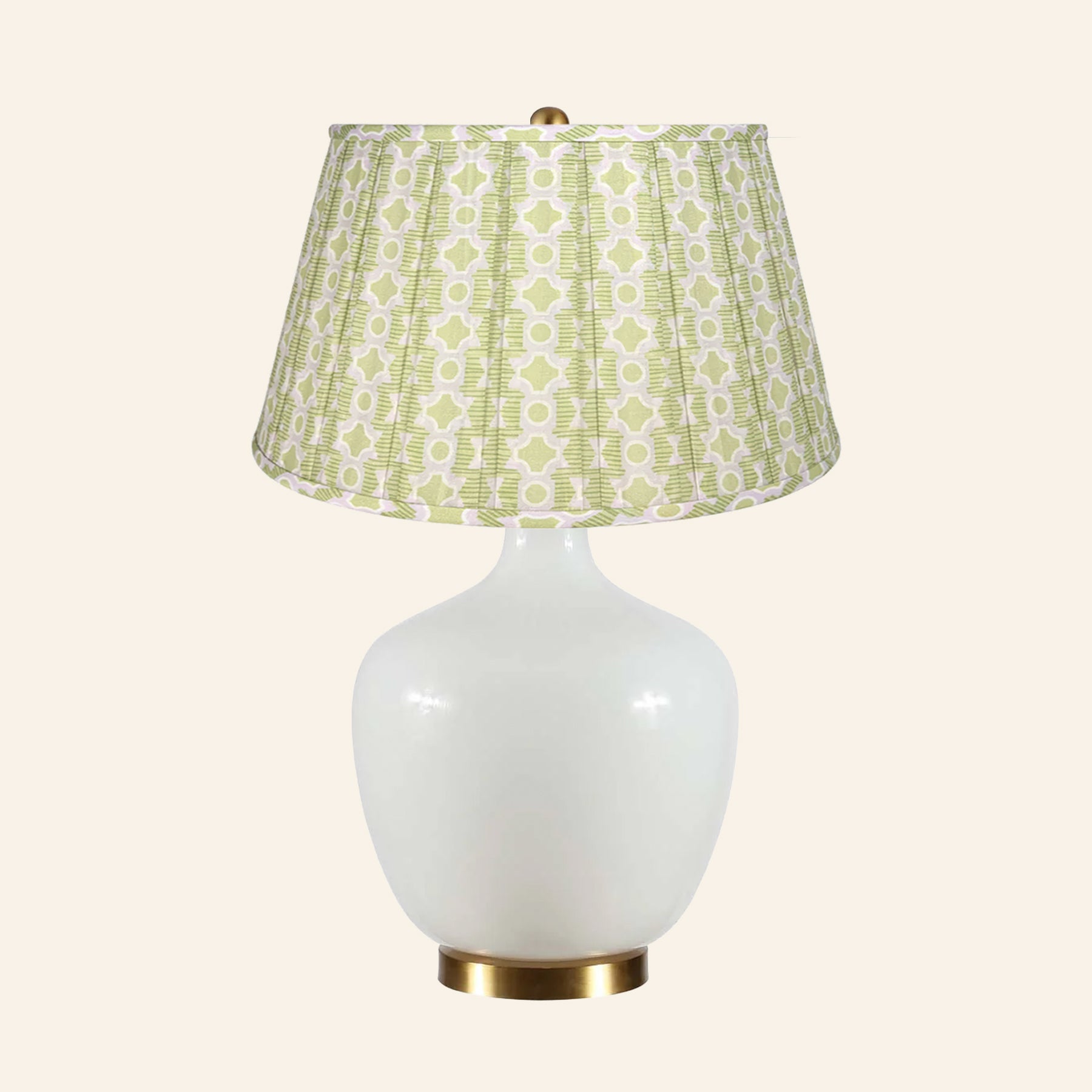 22" Sophia Wide White Glass Table Lamp by Kevin Francis Design | Luxury Area Rugs & Home Decor