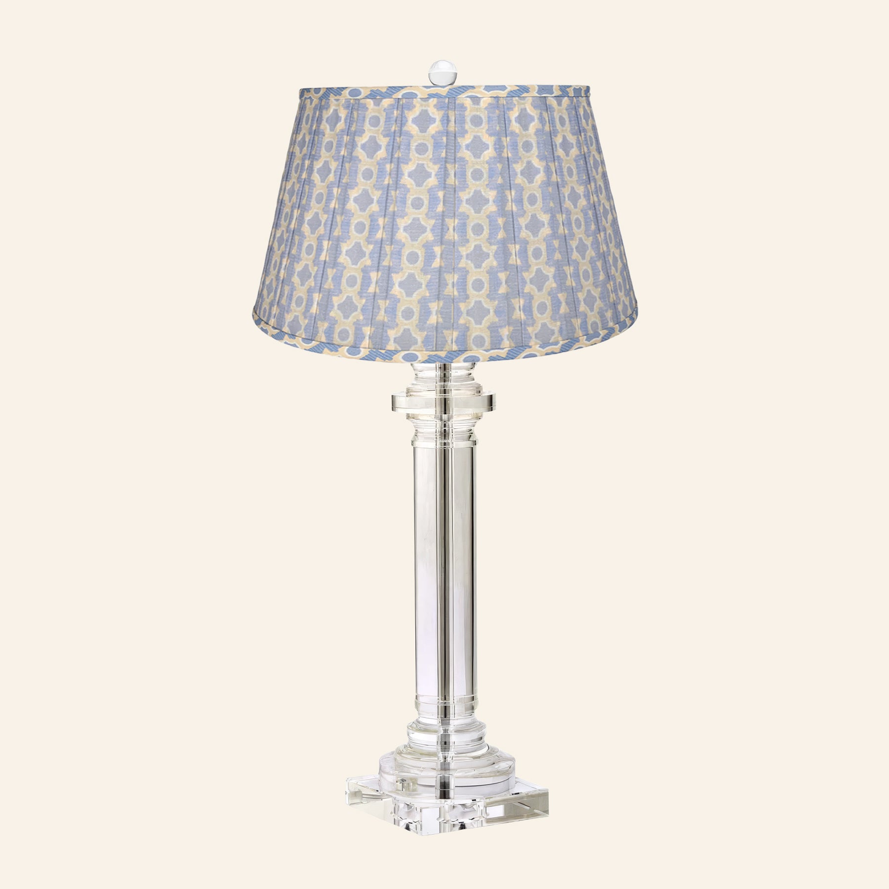 30” Theodora Crystal Column Table Lamp by Kevin Francis Design | Luxury Area Rugs & Home Decor