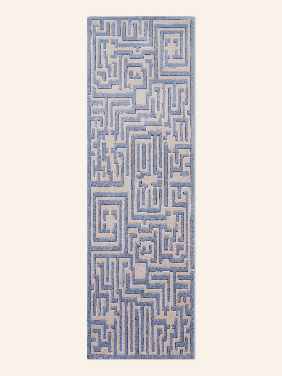 Light Blue Theseus Hand-Tufted Maze Runner Rug by Kevin Francis Design