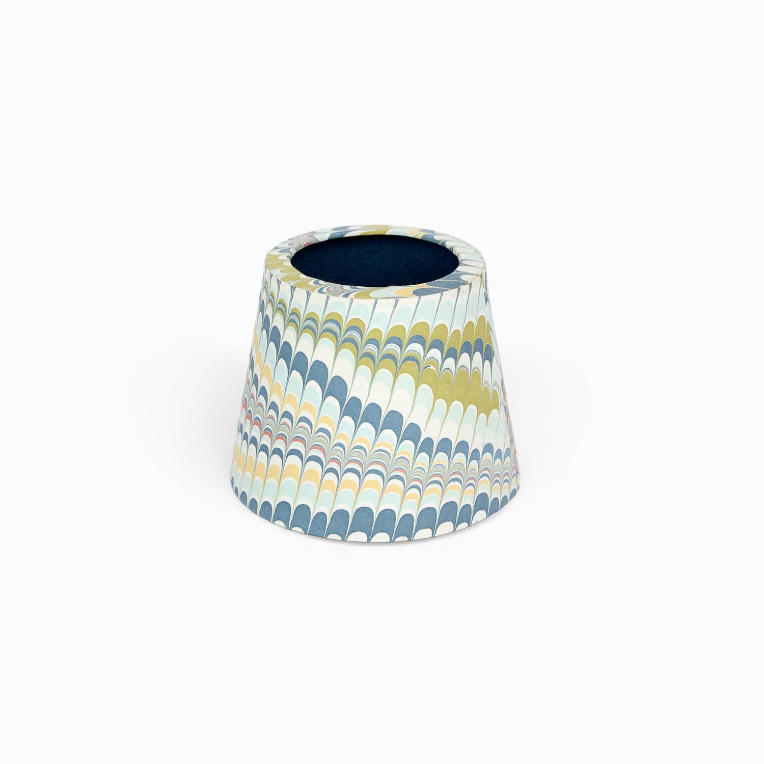 Ocean Mountain hand-marbled paper Poldina lamp shade cover by Kevin Francis Design