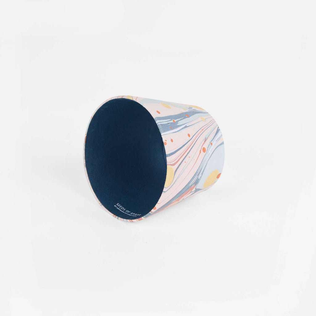 Twilight Pebble hand-marbled paper Poldina lamp shade cover by Kevin Francis Design
