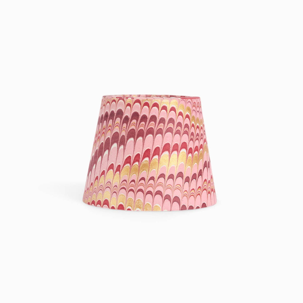 Garnet Red Mountain hand-marbled paper Poldina lamp shade cover by Kevin Francis Design