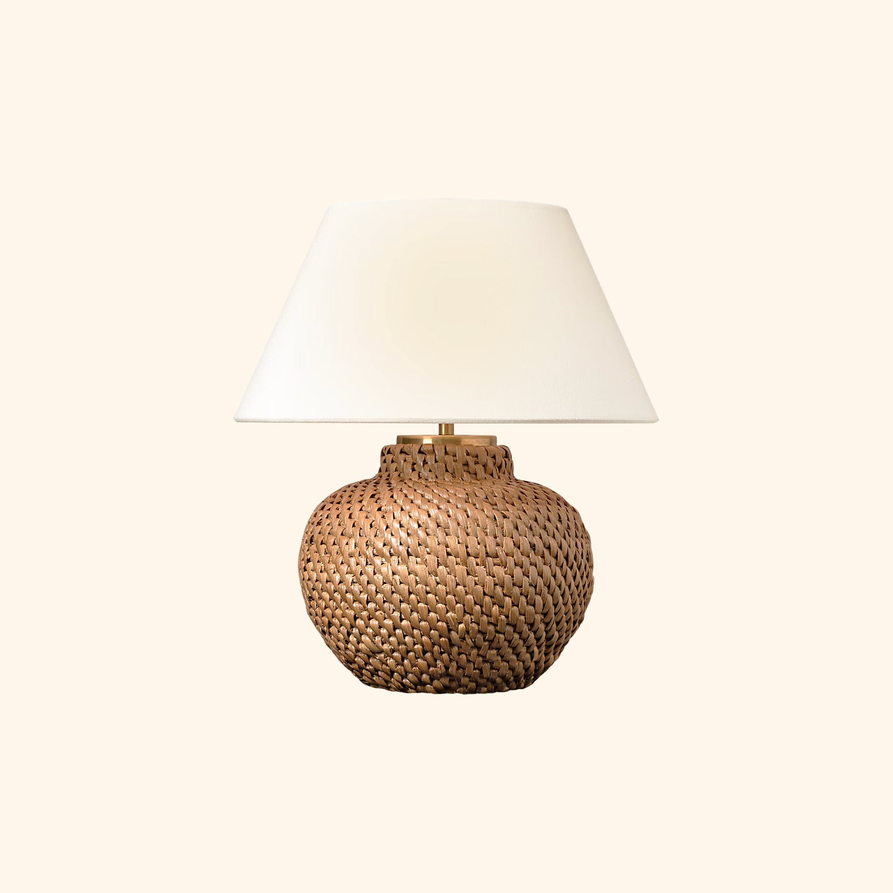 12" Aerin Wicker Cordless Mini Lamp With Rechargeable Bulb | Table Lamp by Kevin Francis Design