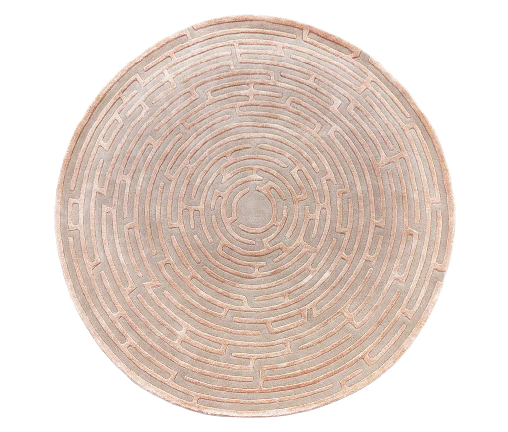 Round Amiens Hand-Tufted Maze Rug by Kevin Francis Design | Luxury Area Rugs & Home Decor