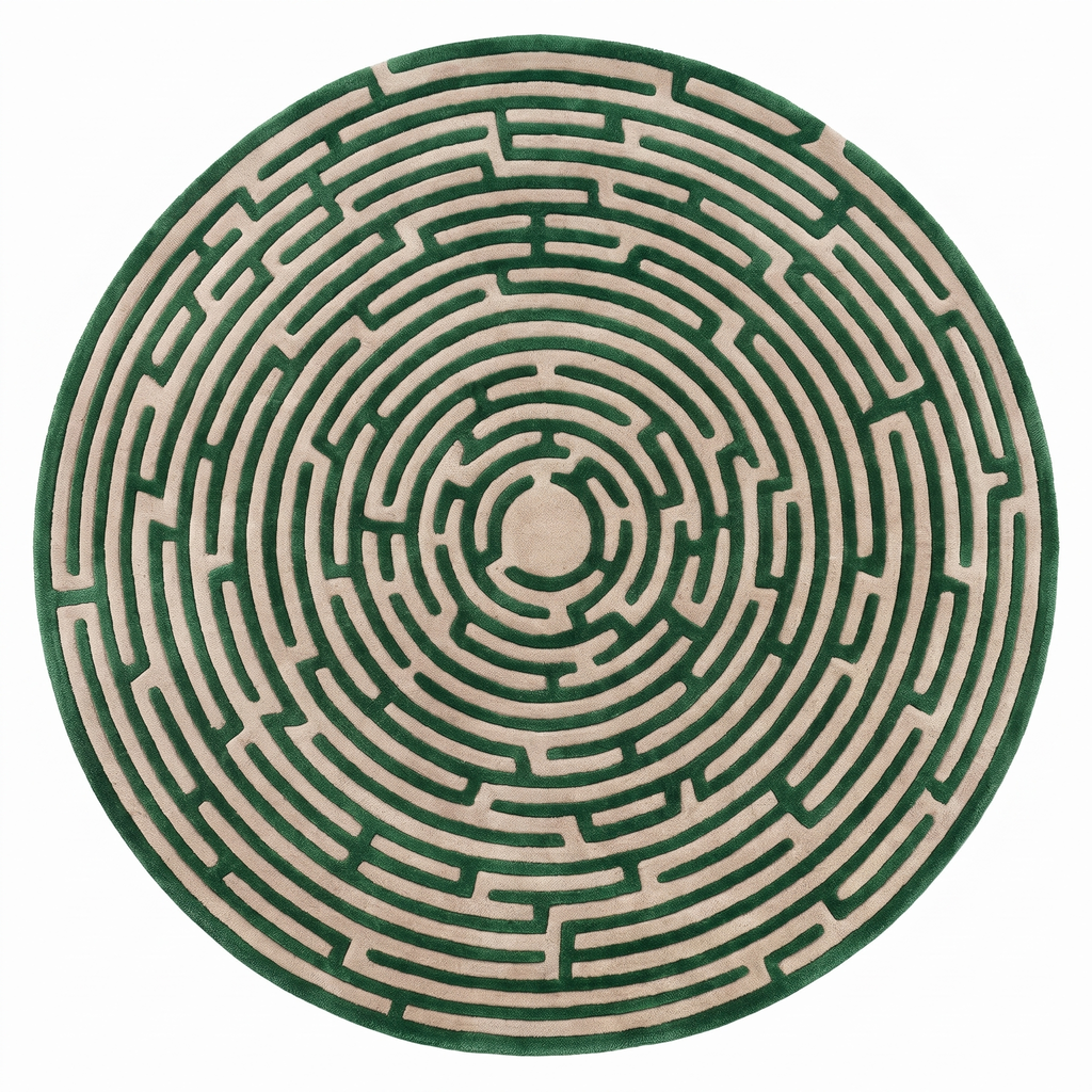 Round Amiens Hand-Tufted Maze Rug