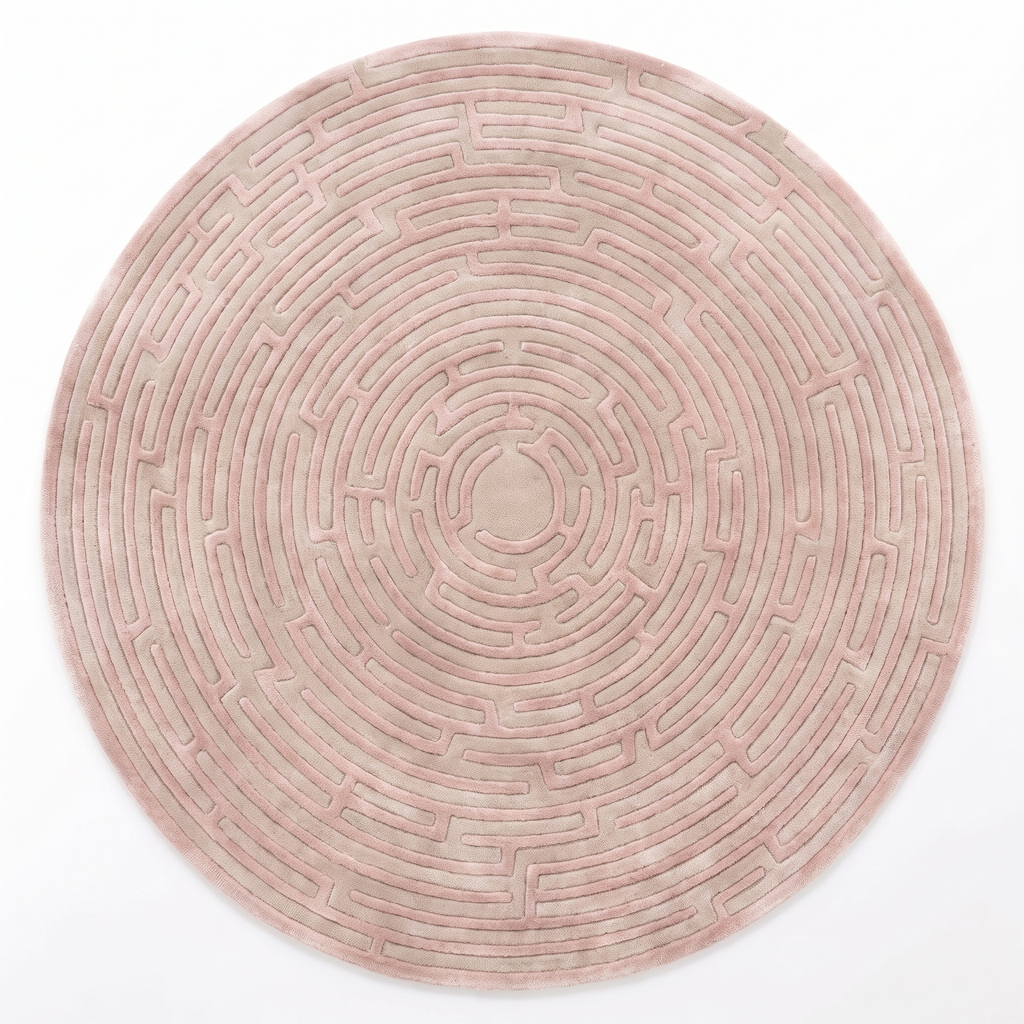 Round Amiens Hand-Tufted Maze Rug