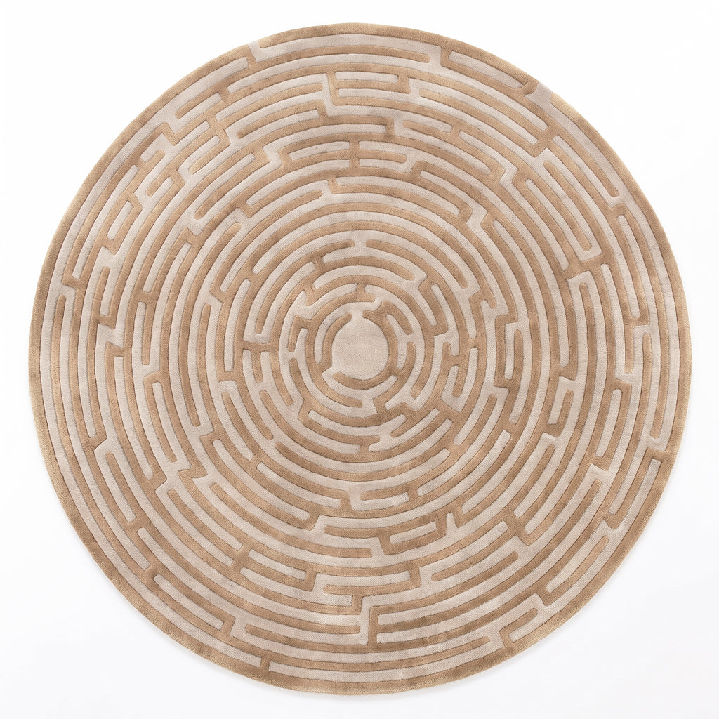 Round Amiens Hand-Tufted Maze Rug
