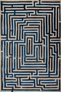 Blue Anatolia Hand-Tufted Maze Rug by Kevin Francis Design with intricate maze pattern and soft tufts in a vibrant blue color.