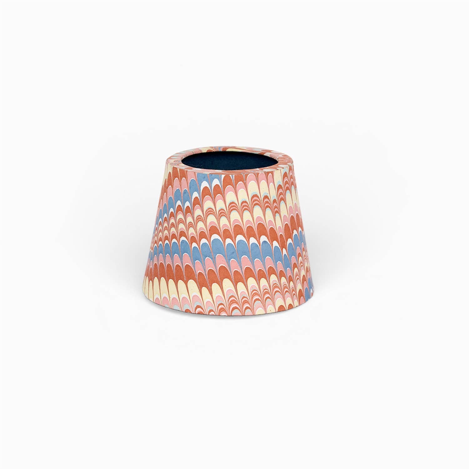 Twilight Mountain hand-marbled paper Poldina lamp shade cover by Kevin Francis Design