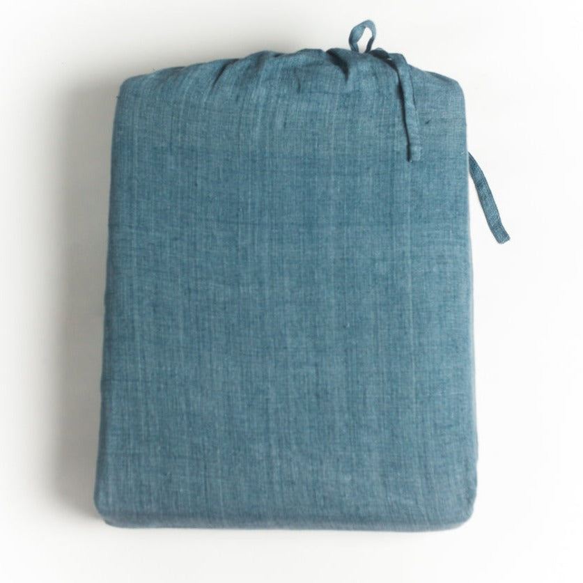 Belgian Flax Linen Duvet Cover Set (Denim Blue)