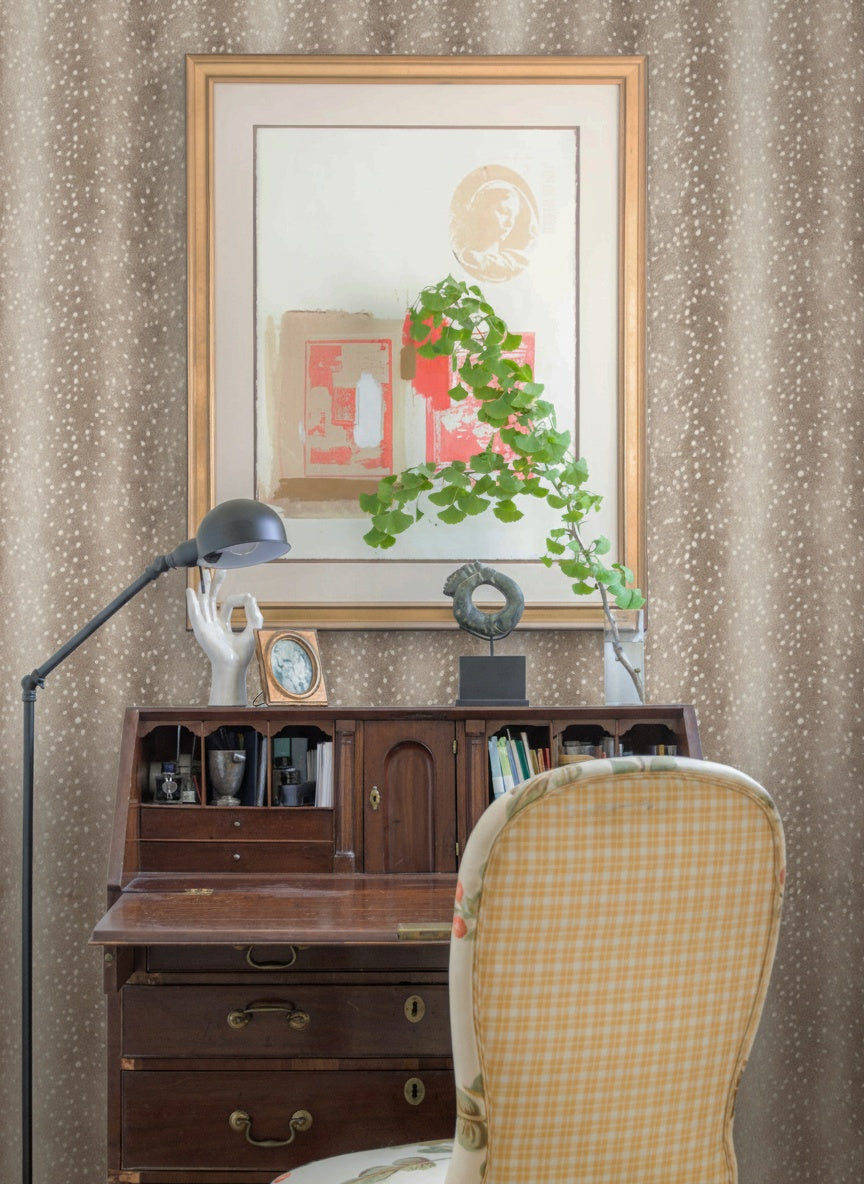 Wilde Spotted Antelope Hide Wallpaper – Whiskey Brown by Kevin Francis Design | Luxury Area Rugs & Home Decor