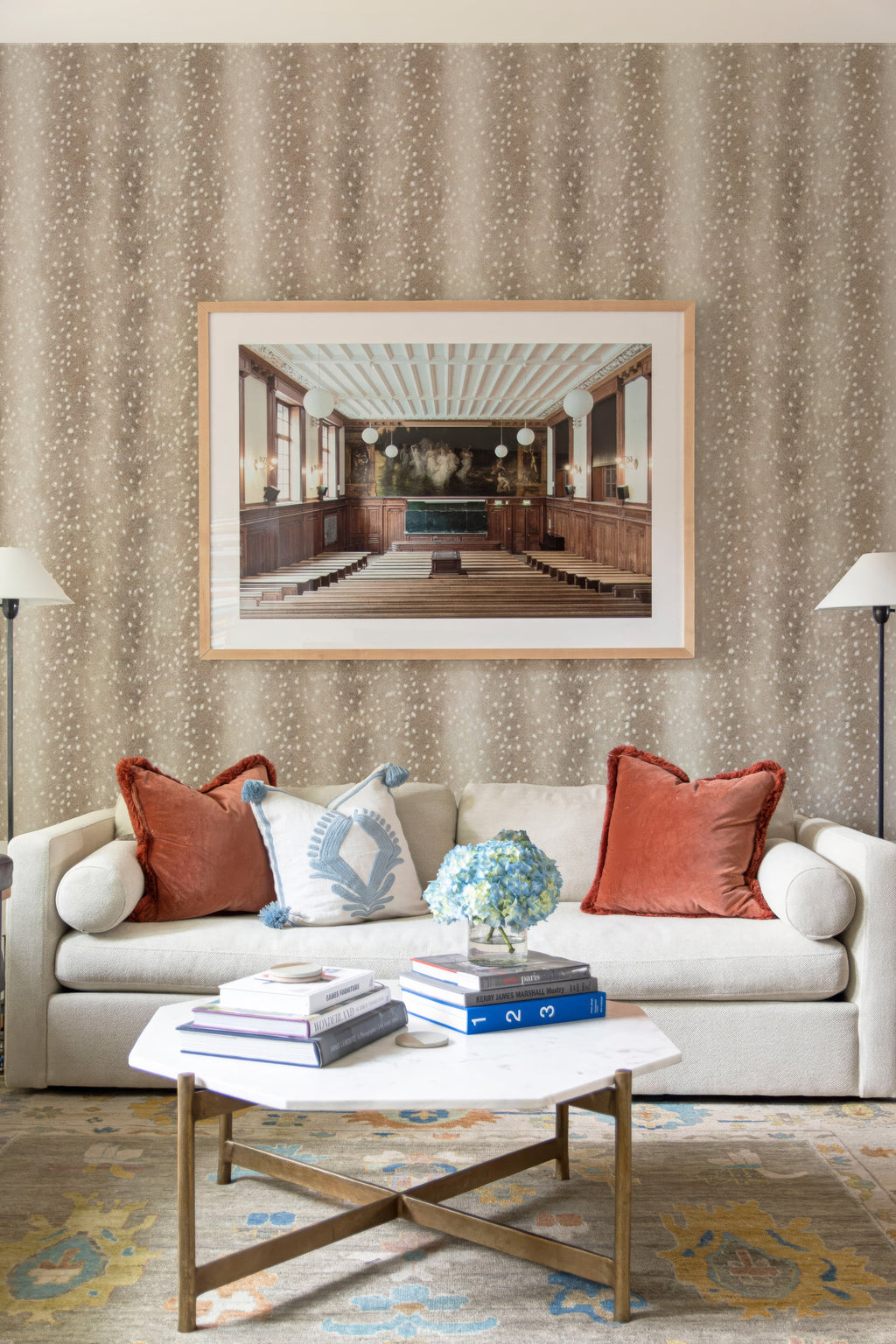 Wilde Spotted Antelope Hide Wallpaper – Whiskey Brown by Kevin Francis Design | Luxury Area Rugs & Home Decor