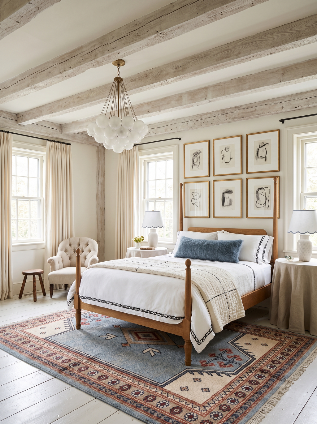 Pemberton Scalloped White Raffia Shade