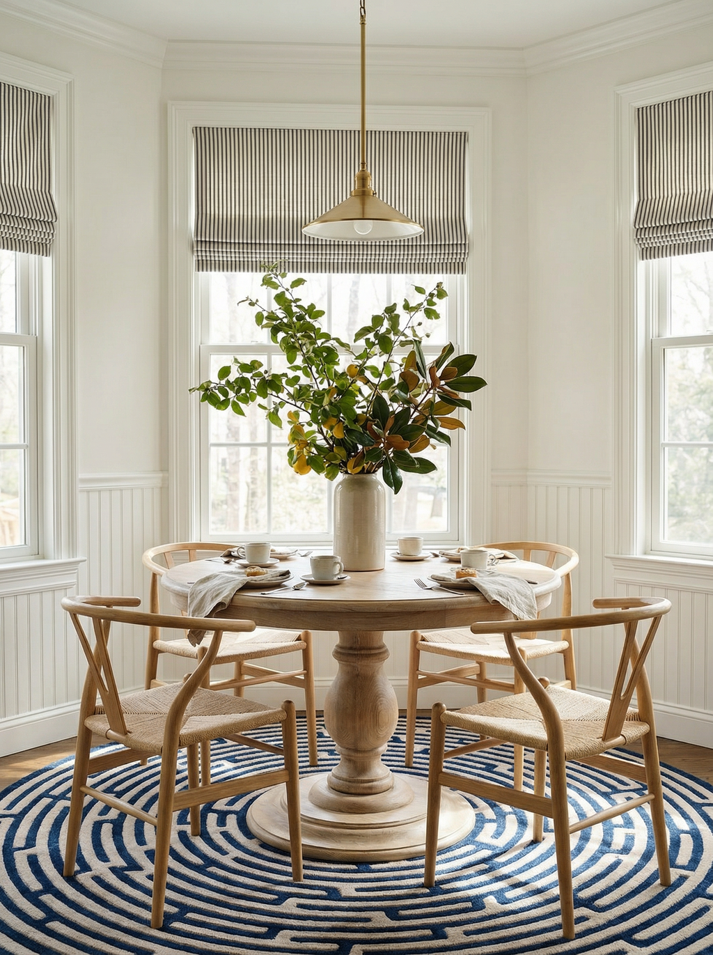 Round Amiens Hand-Tufted Maze Rug