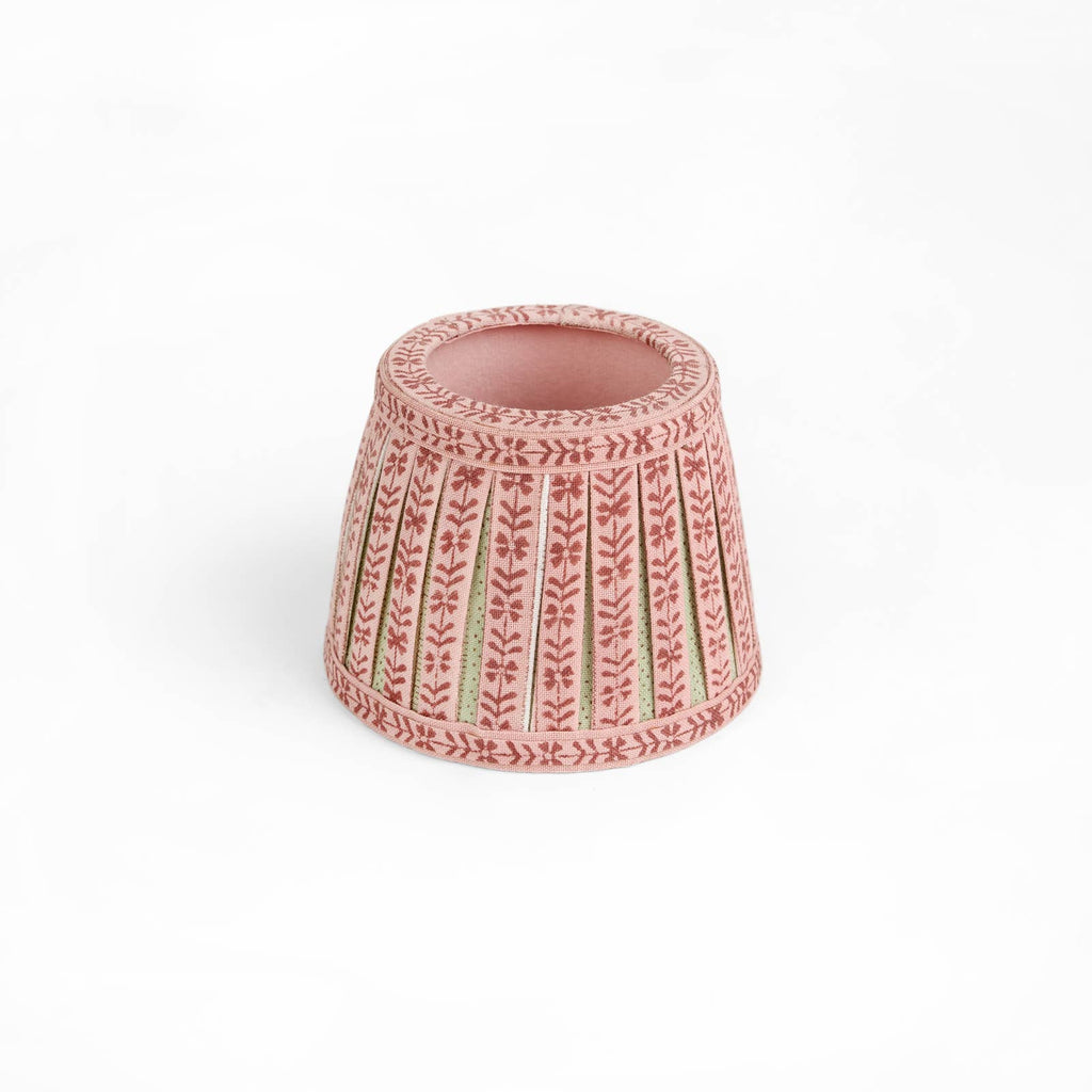 Mint Rose Rhea block-printed cotton Poldina lamp shade cover by Kevin Francis Design