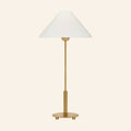 24-inch Kevin Francis Design Davis cordless brass buffet table lamp with rechargeable bulb, modern and stylish lighting.