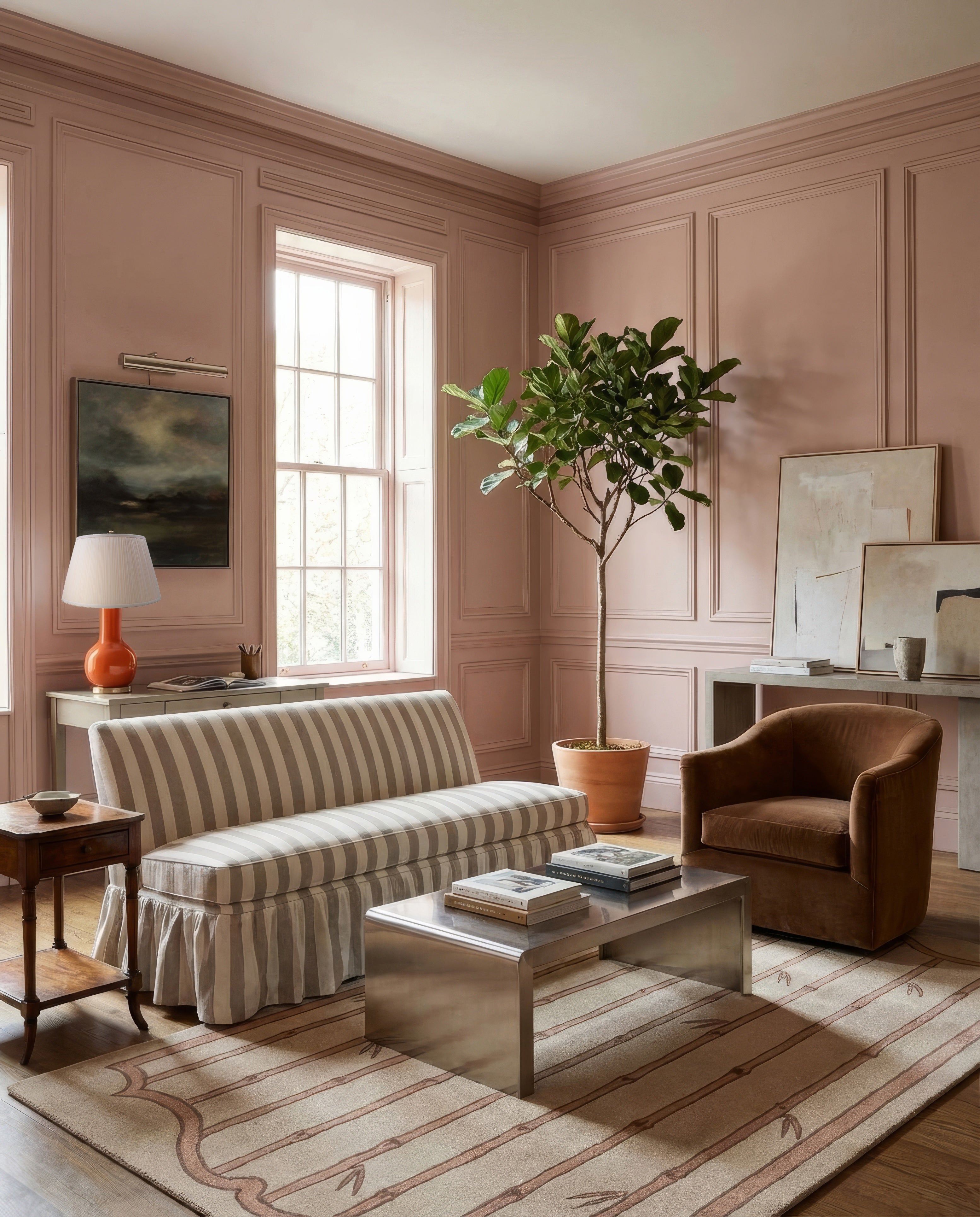 28" Augusta Orange Single Gourd Ceramic Table Lamp