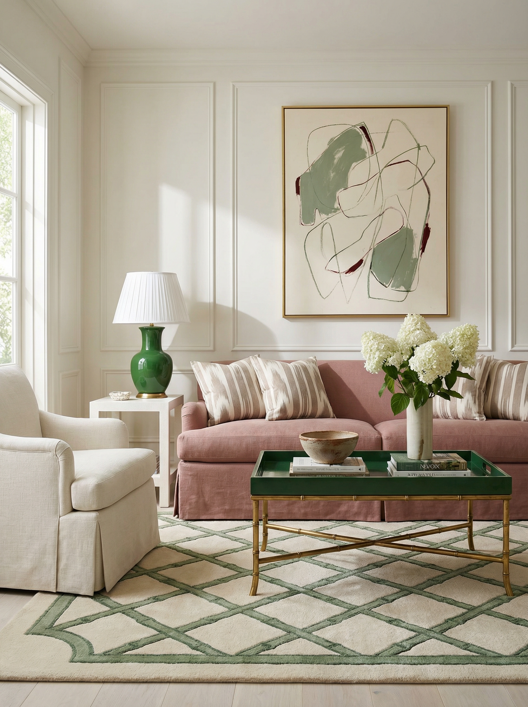 Brighton Bamboo Trellis Hand-Tufted Area Rug