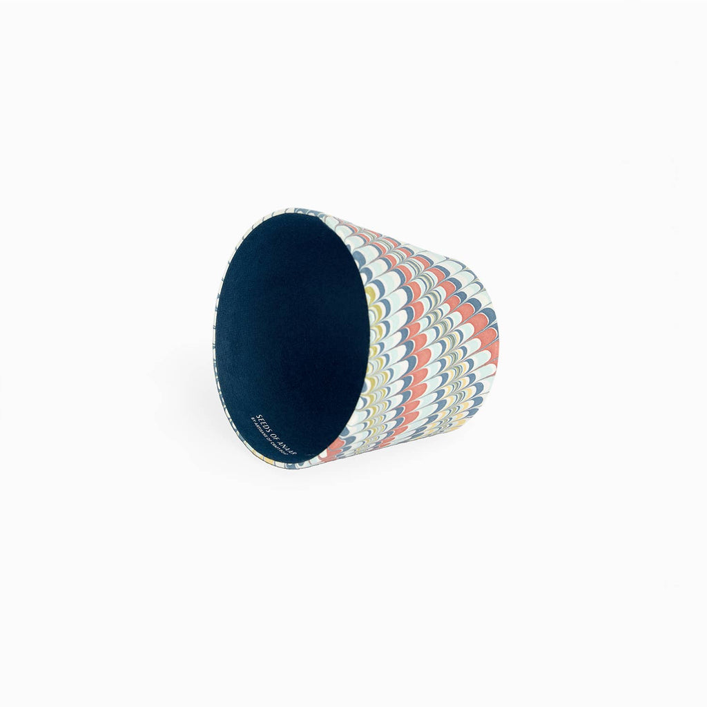 Ocean Mountain hand-marbled paper Poldina lamp shade cover by Kevin Francis Design