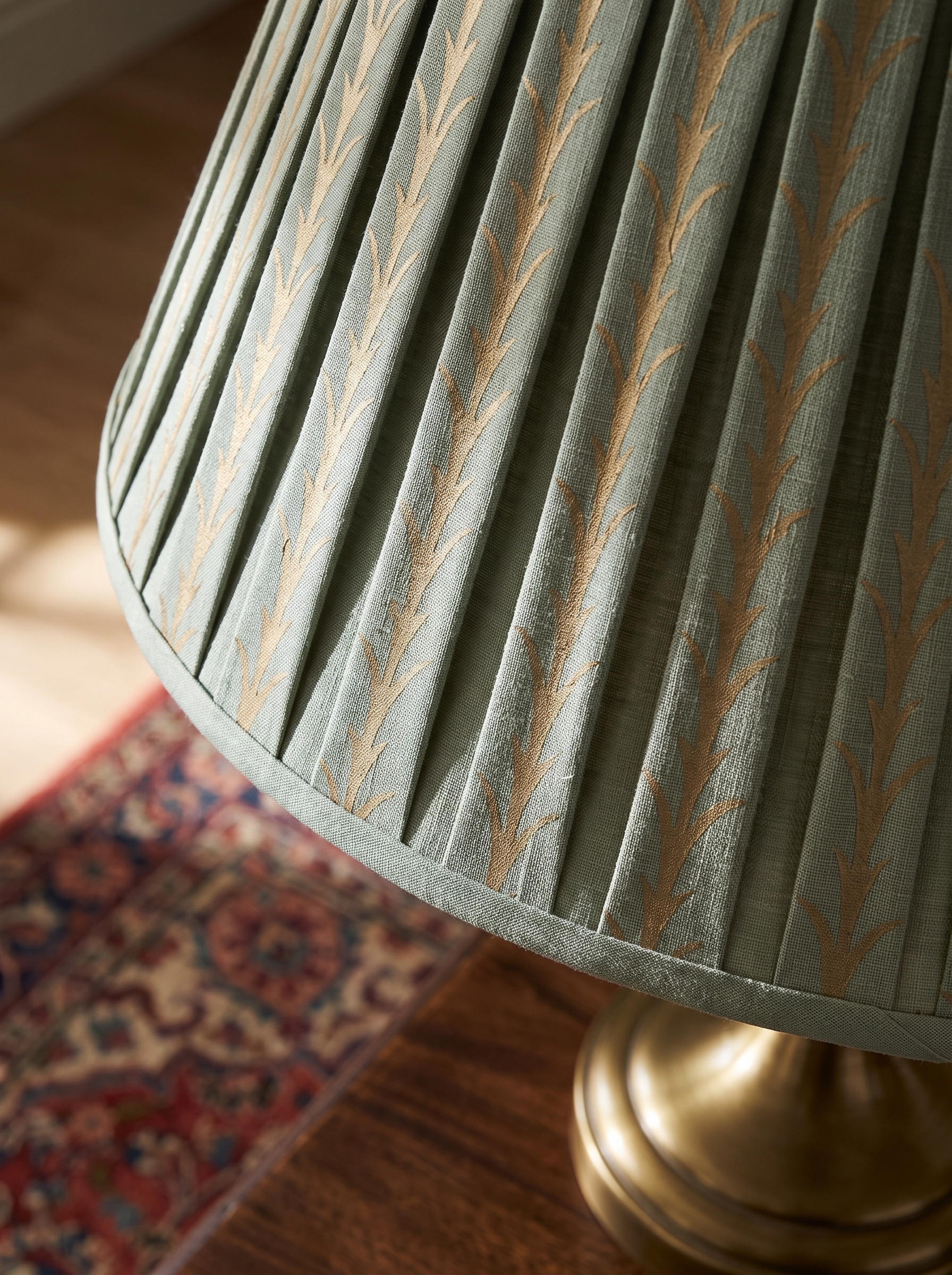 Rosemary Gold Leaf Pleated Lamp Shade