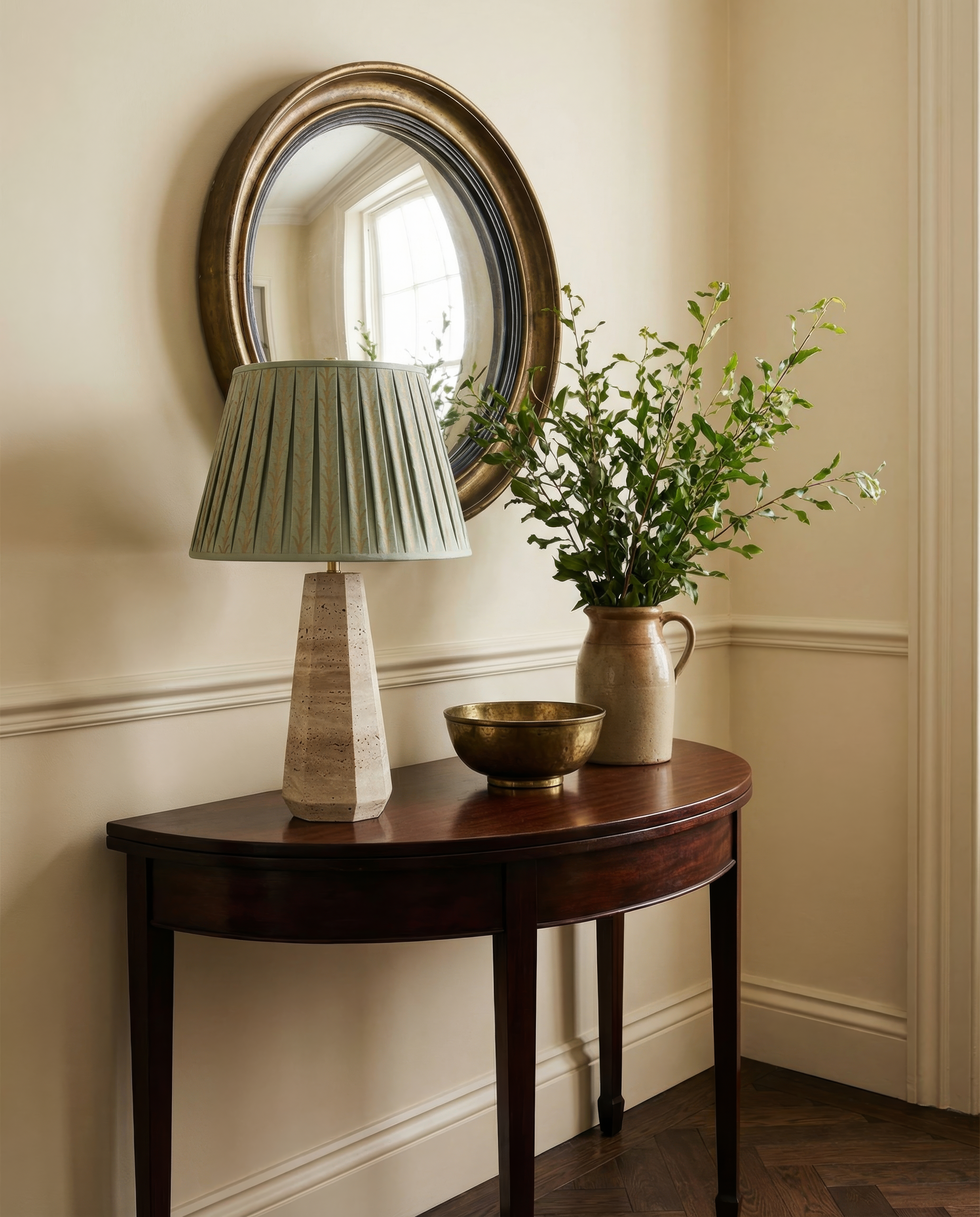 24” Caroline Travertine Stone Table Lamp