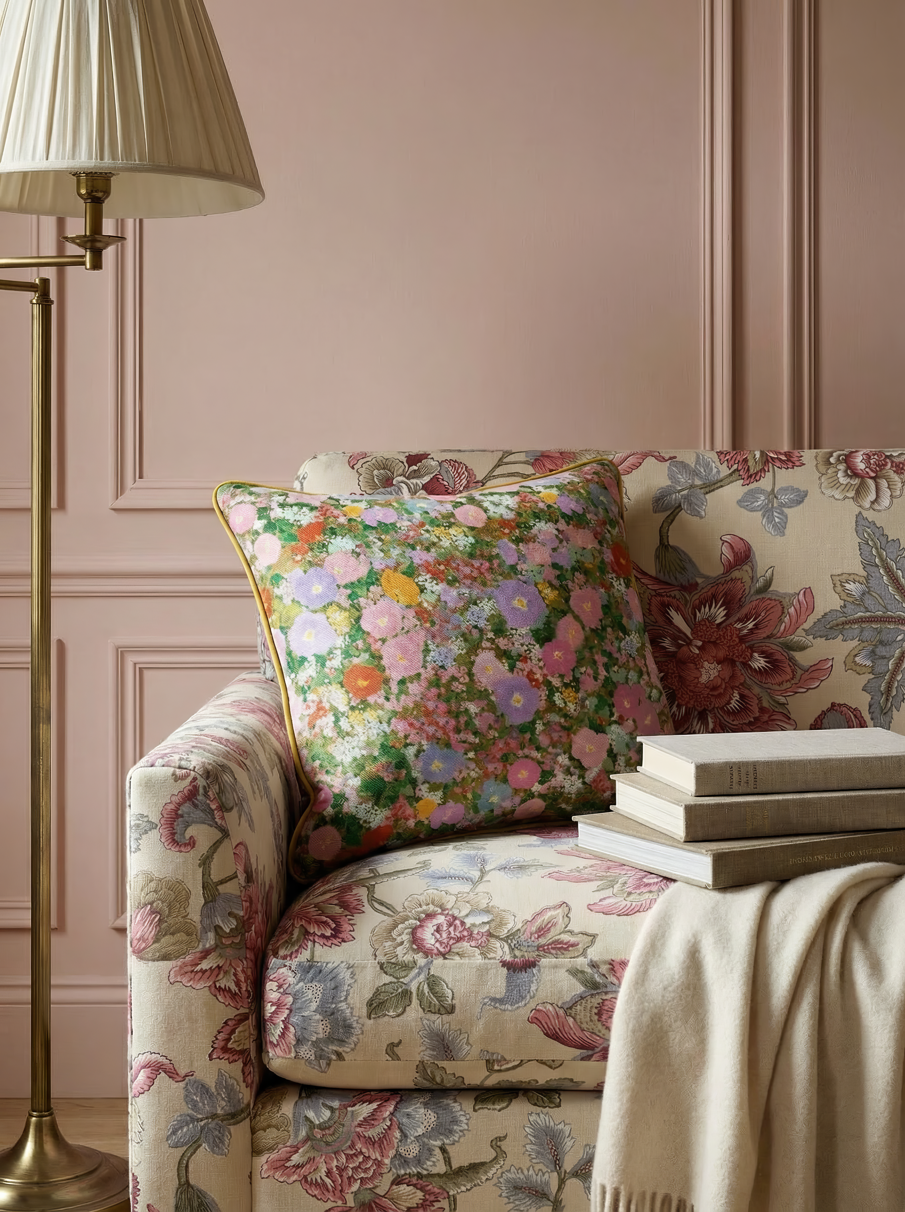 The Primrose Meadow Down Throw Pillow | Cushions by Kevin Francis Design