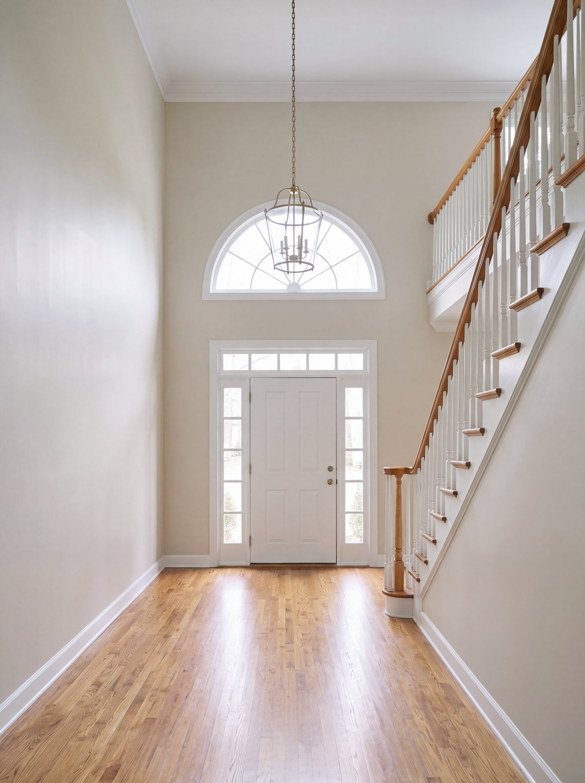 Before: Honey Oak Entryway