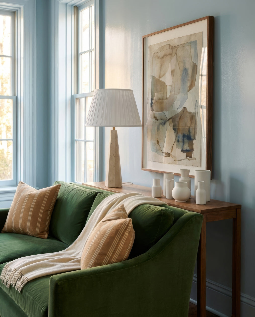 26" Juliana Travertine Pillar Stone Table Lamp | Table Lamp by Kevin Francis Design