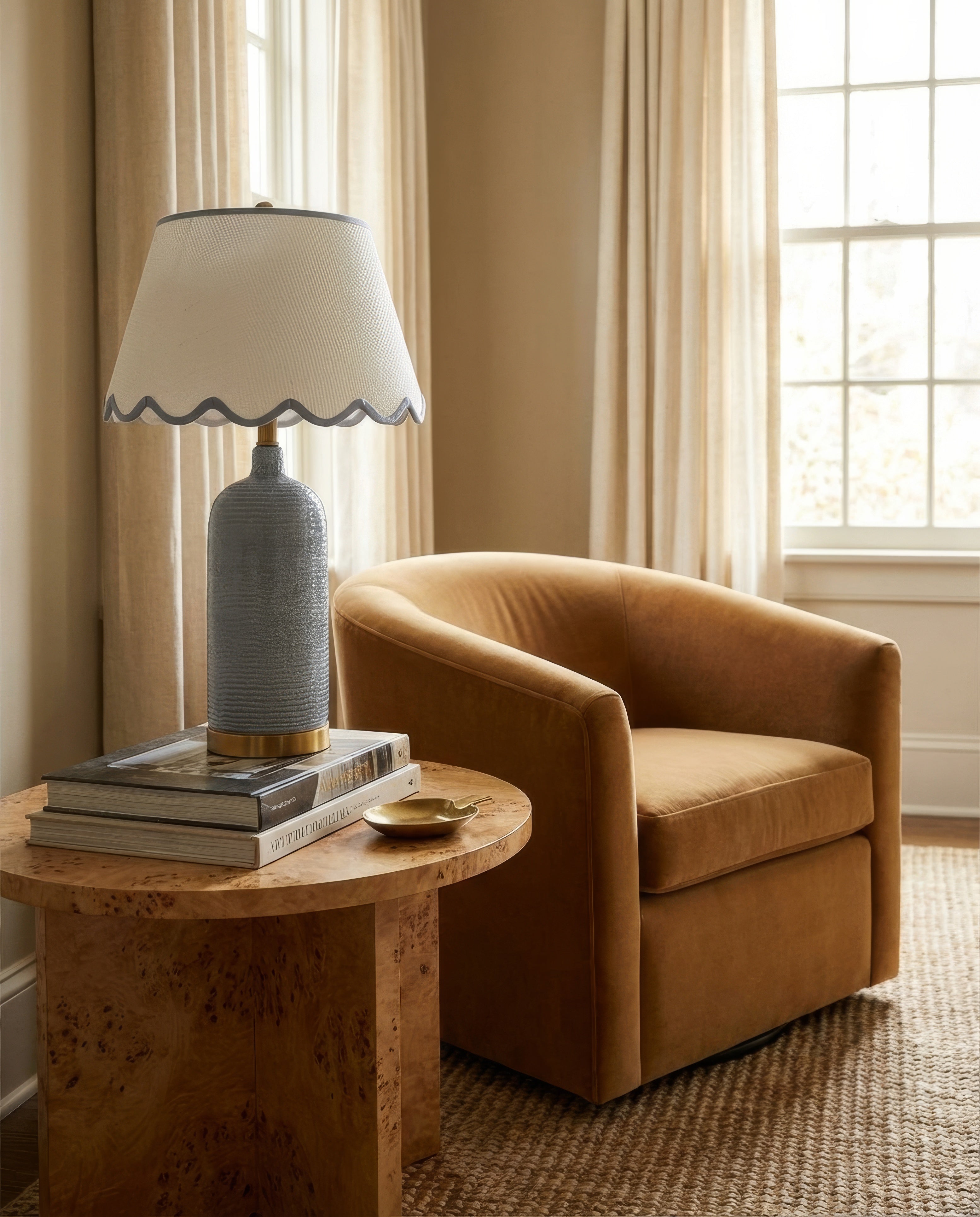 27” Adelaide Blue Glazed Ceramic Table Lamp