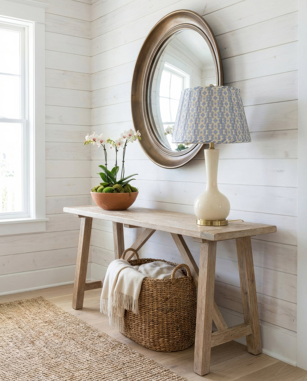 28” Margaret Cream Single Gourd Table Lamp | Table Lamp by Kevin Francis Design