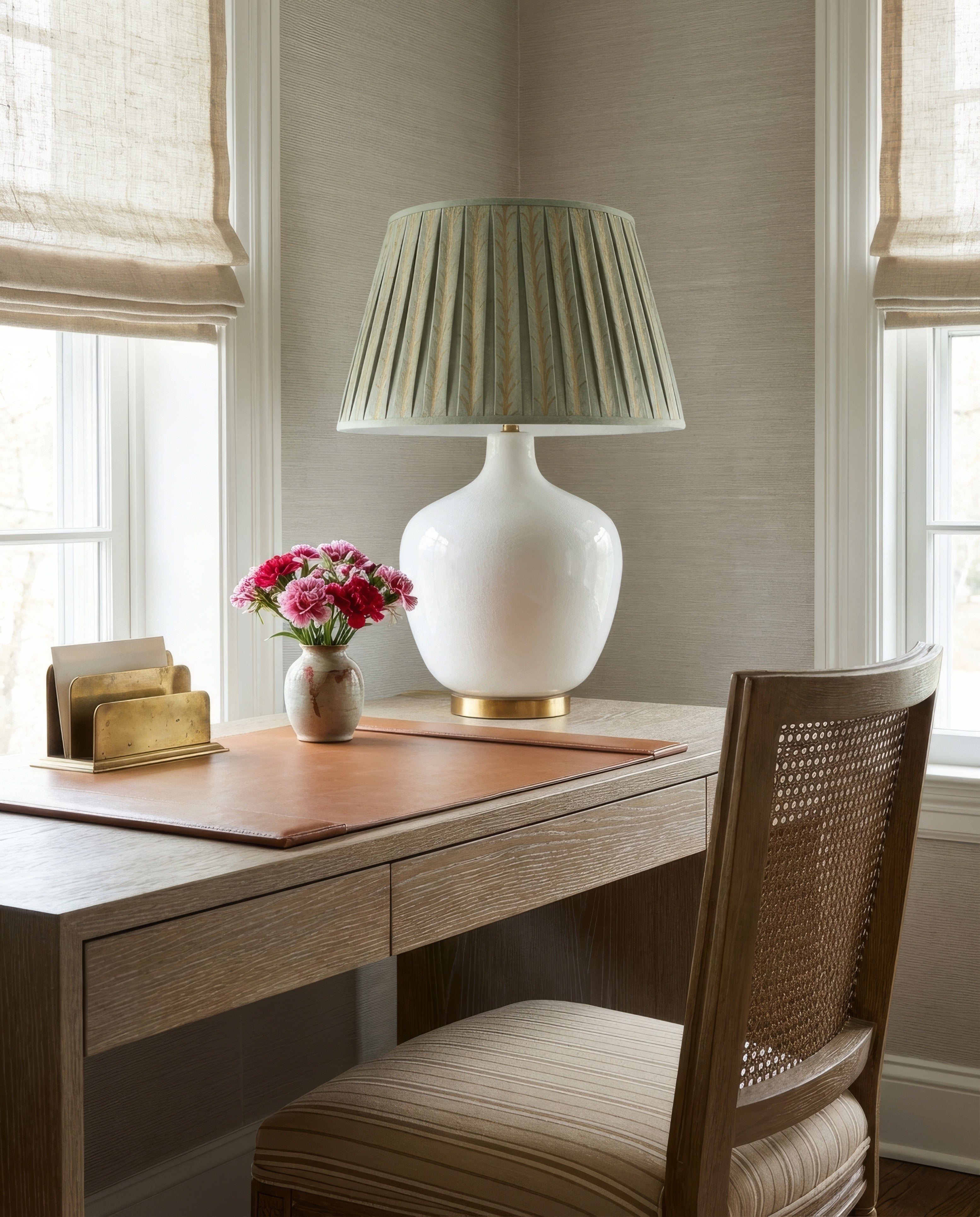 Rosemary Gold Leaf Pleated Lamp Shade