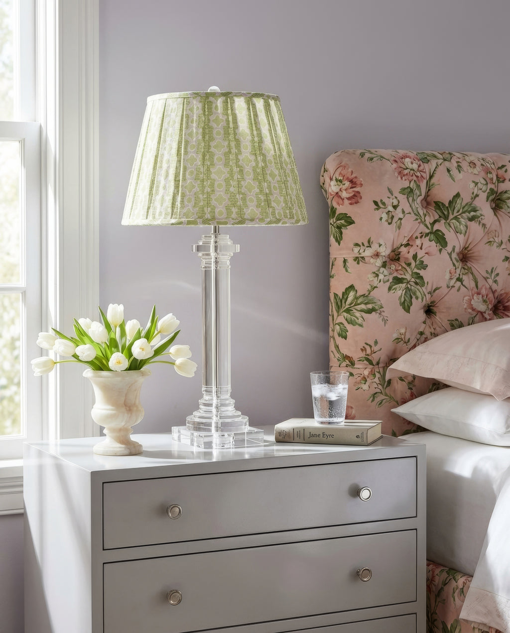 30” Theodora Crystal Column Table Lamp | Table Lamp by Kevin Francis Design
