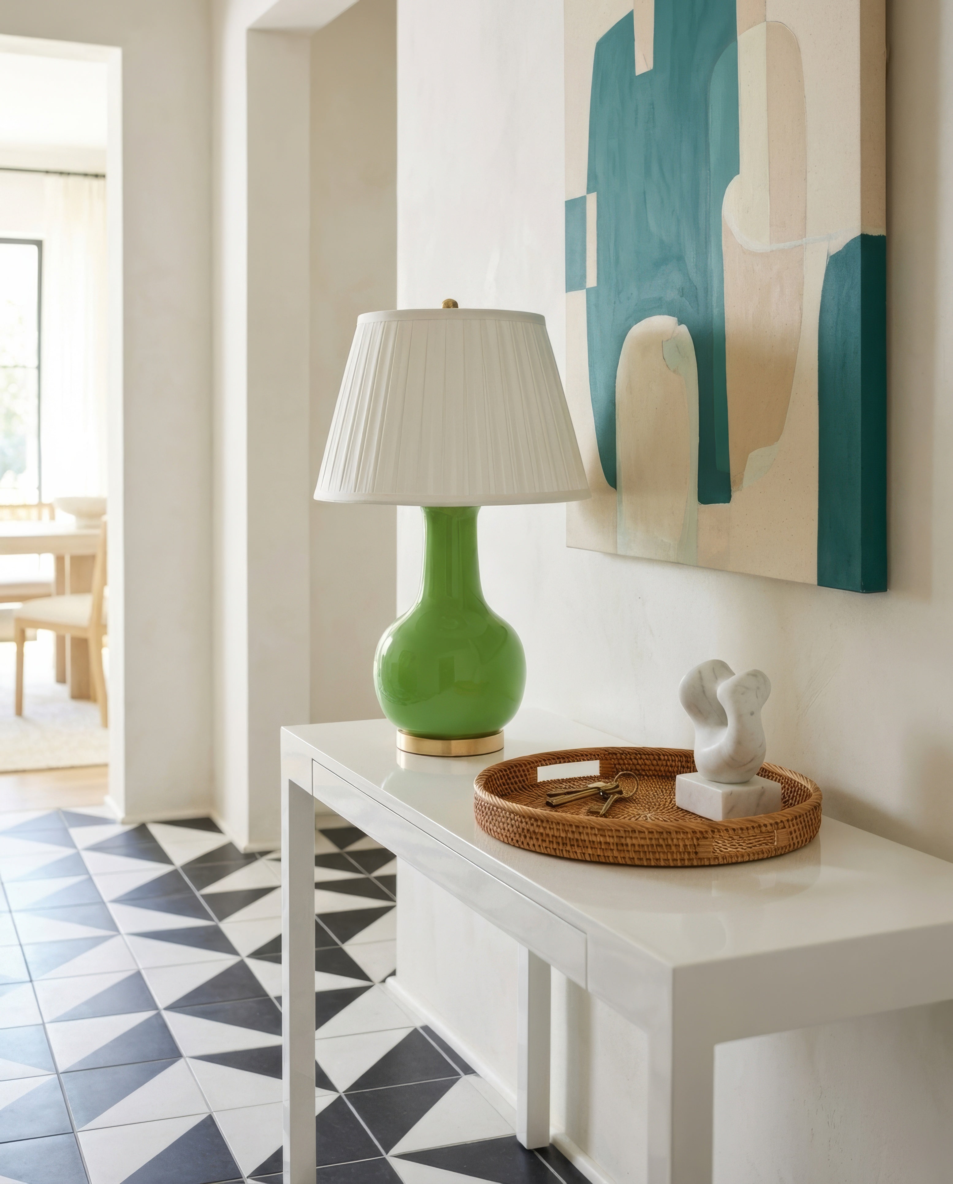 28" Augusta Kelly Green Single Gourd Ceramic Table Lamp