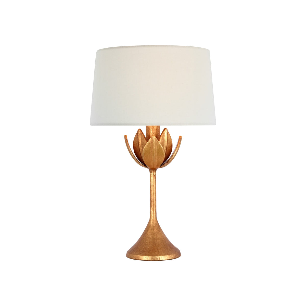 17-inch Julian leaf cordless table lamp in antique gold by Kevin Francis Design
