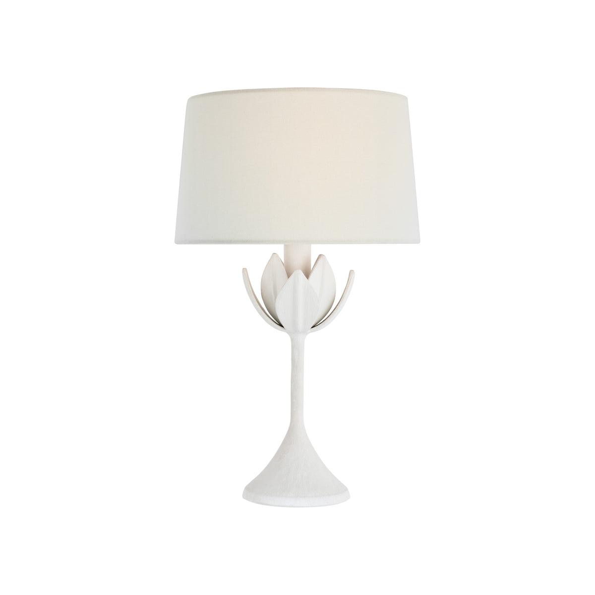 17-inch Julian leaf cordless table lamp in plaster white by Kevin Francis Design