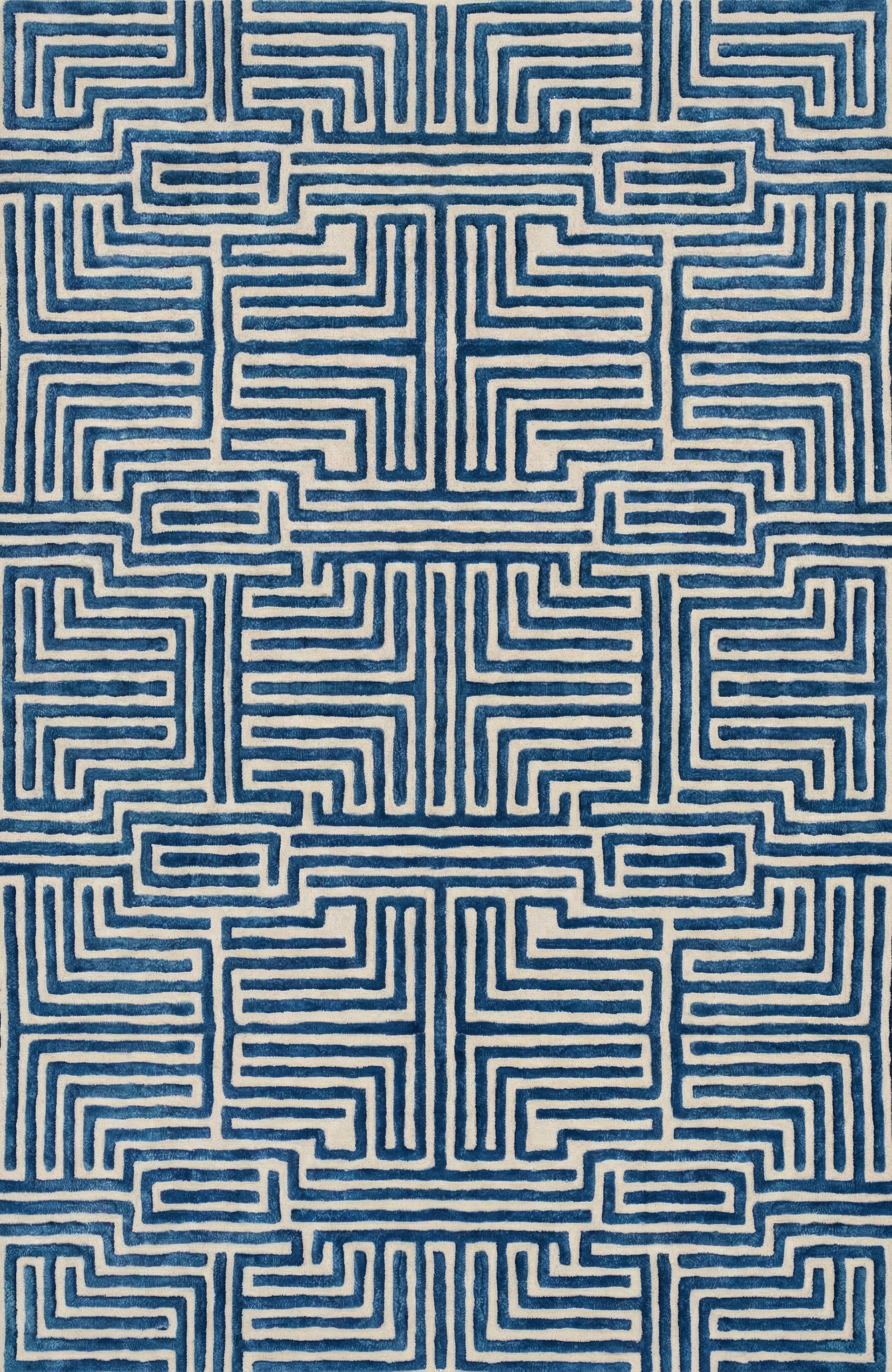 Knossos Hand-Tufted Maze Rug