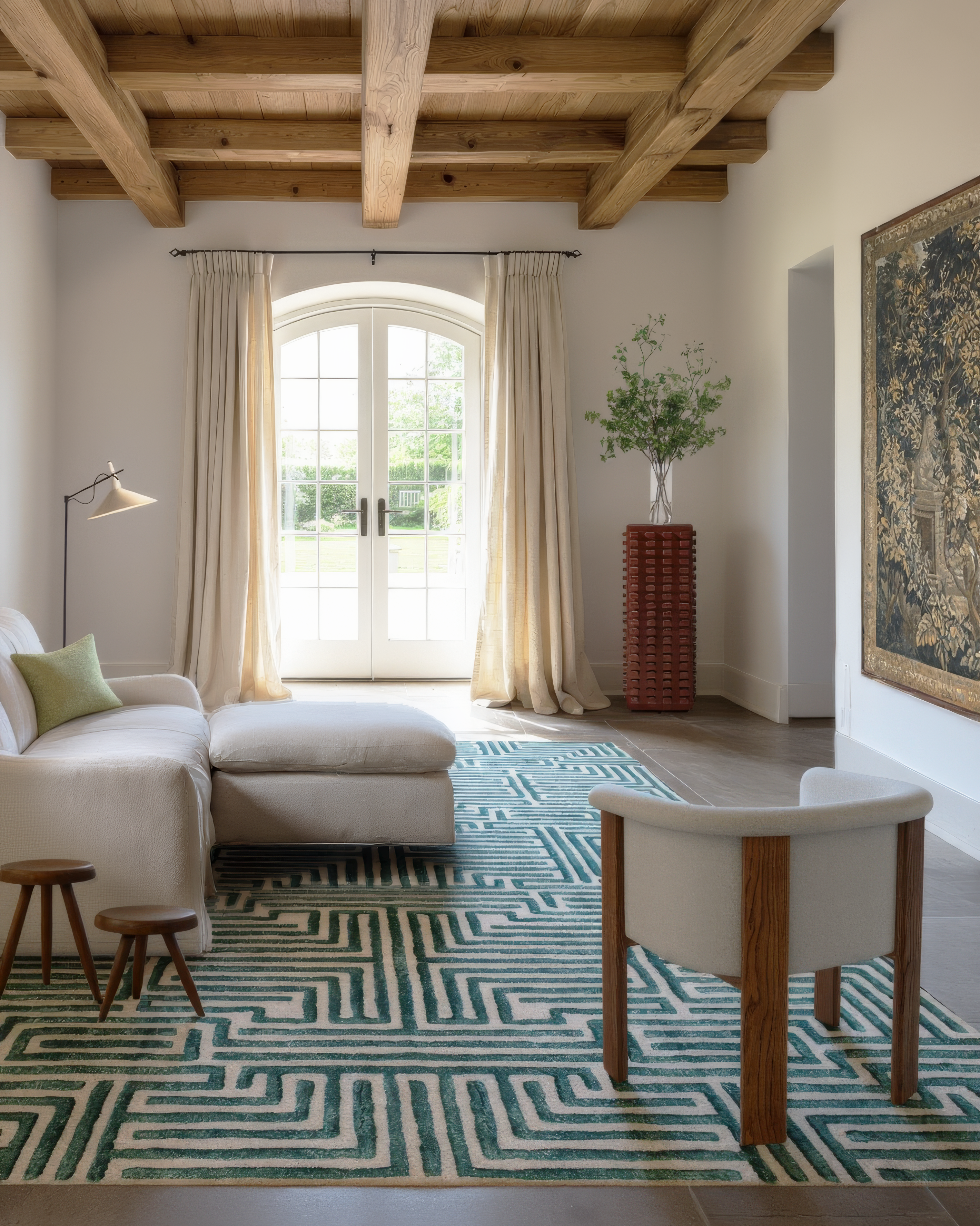 Knossos Hand-Tufted Maze Rug by Kevin Francis Design | Luxury Area Rugs & Home Decor