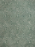 Kevin Francis Design Lucca Hand-Tufted Maze Rug in boxwood green with a modern maze pattern on plush tufted surface.