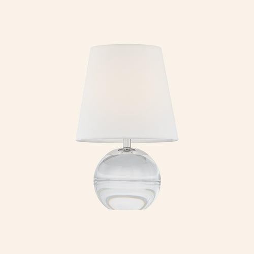 13-inch Nicole Rechargeable Glass Mini Lamp by Kevin Francis Design, featuring a sleek glass body and soft ambient lighting.