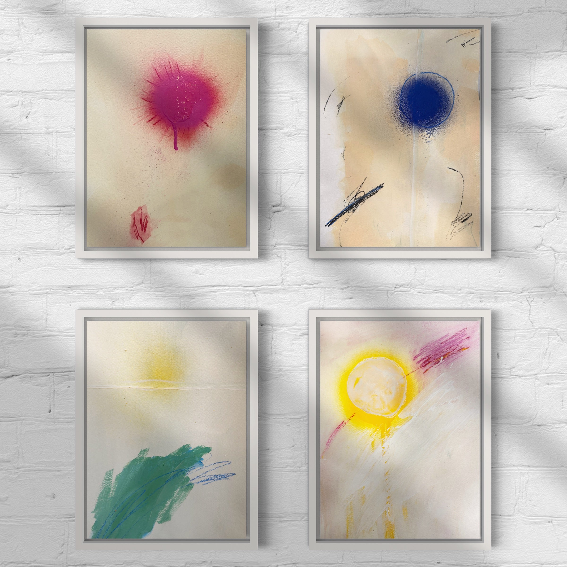 SUNSERIES No. 1, 2, 3, 4 Framed Studies on Paper by Kevin Francis Design | Atlanta Interior Designer | Luxury Home Decor