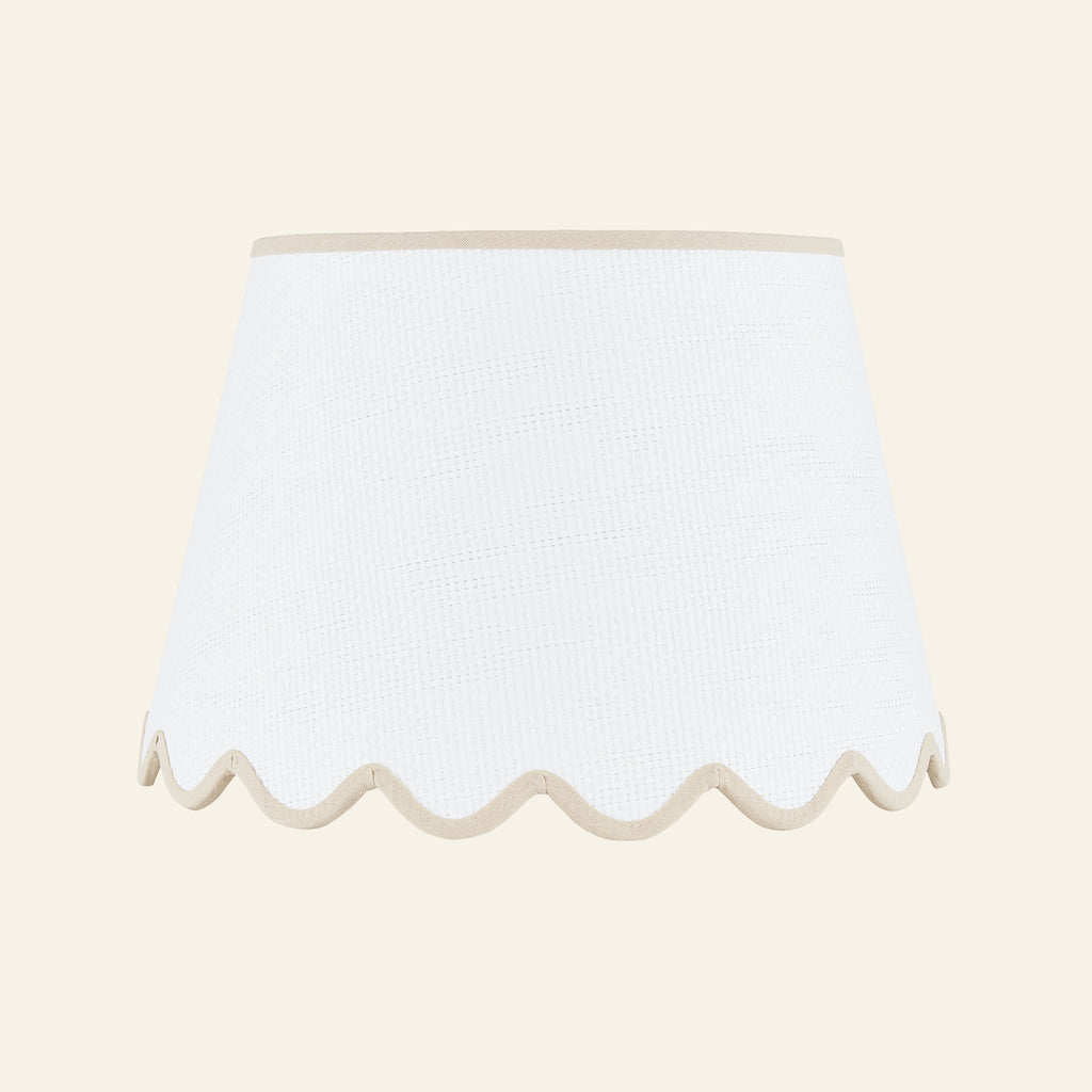 Pemberton Scalloped White Raffia Shade | Lamp Shade by Kevin Francis Design
