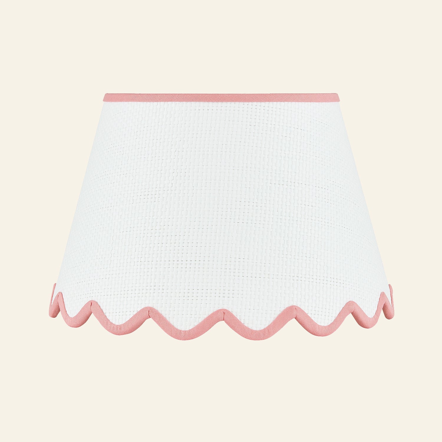 Pemberton Scalloped White Raffia Shade | Lamp Shade by Kevin Francis Design