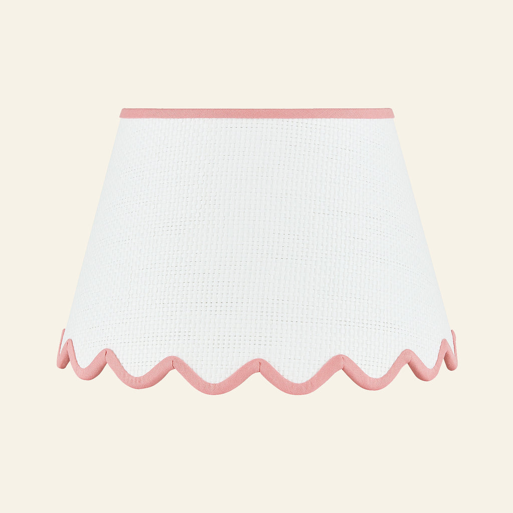 Pemberton Scalloped White Raffia Shade | Lamp Shade by Kevin Francis Design