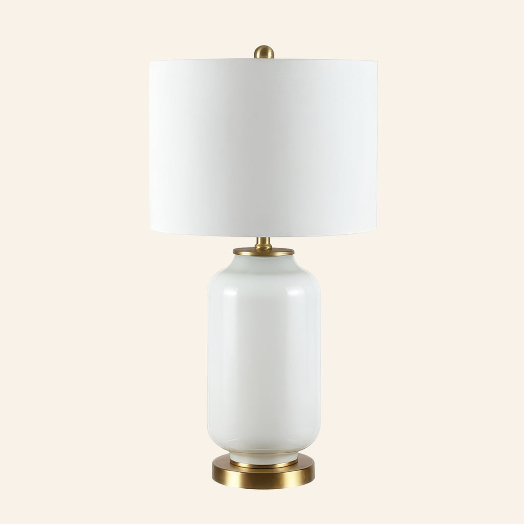26” Penelope White Glass Table Lamp | Table Lamp by Kevin Francis Design