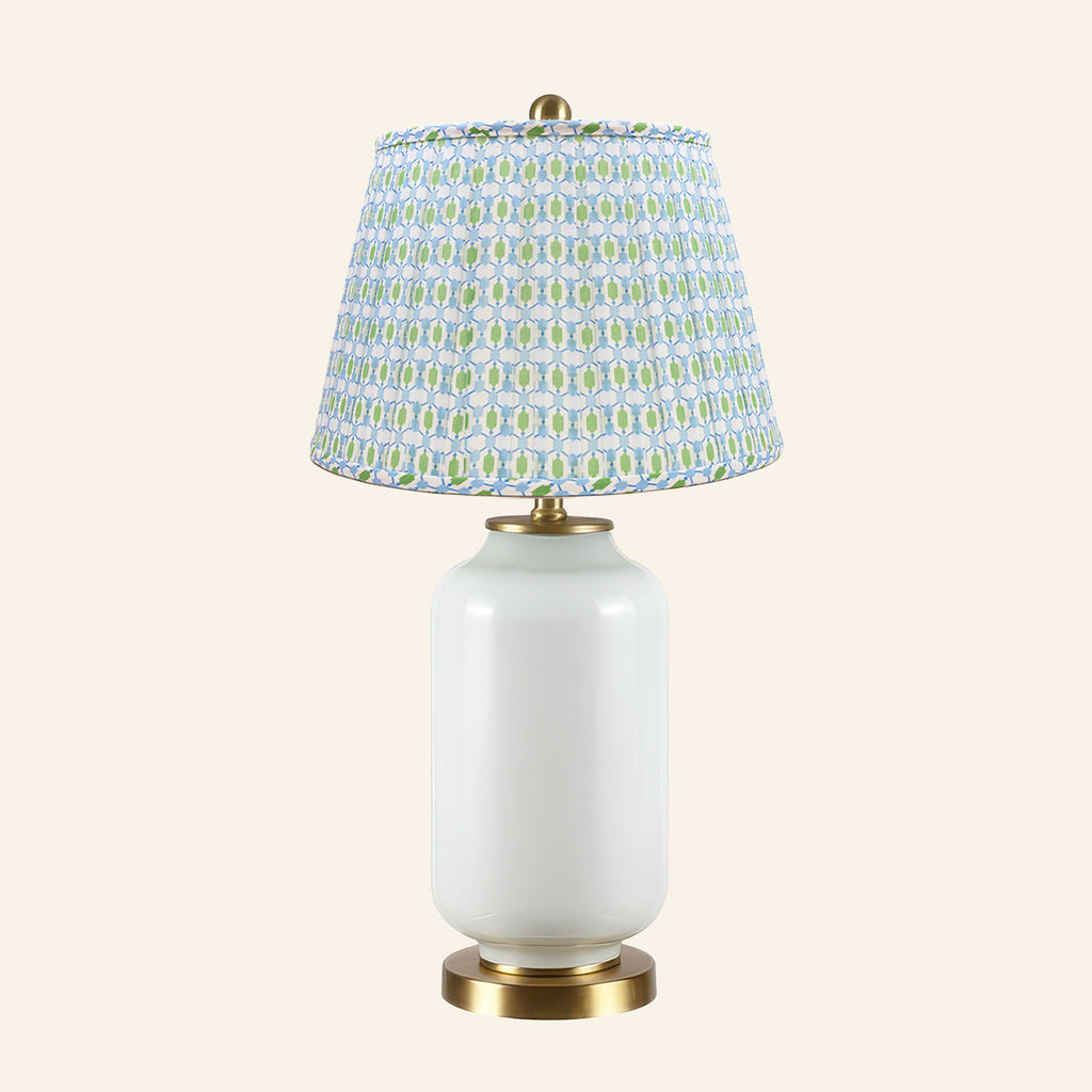 26” Penelope White Glass Table Lamp | Table Lamp by Kevin Francis Design
