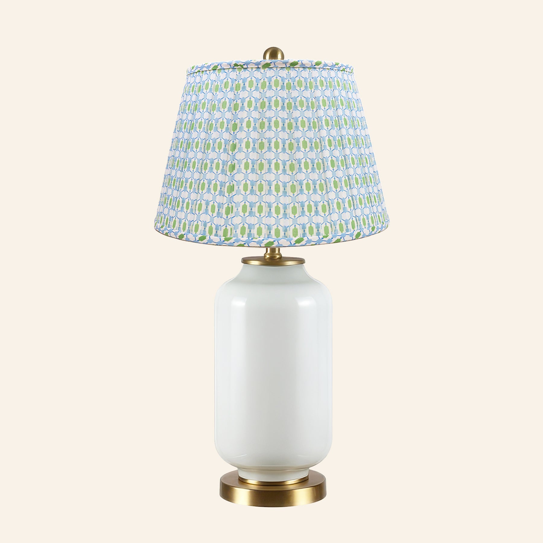26” Penelope White Glass Table Lamp | Table Lamp by Kevin Francis Design