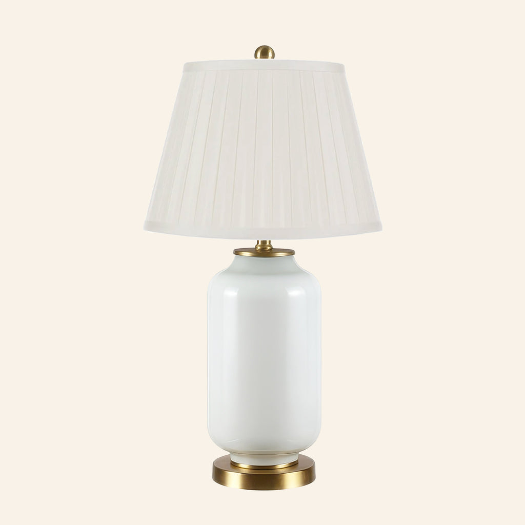 26” Penelope White Glass Table Lamp | Table Lamp by Kevin Francis Design