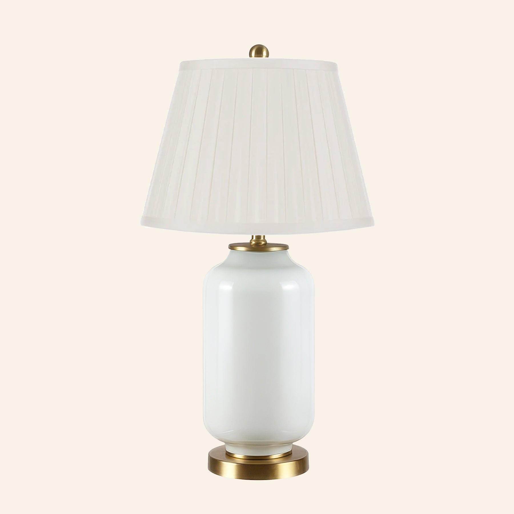 26” Penelope White Glass Table Lamp | Table Lamp by Kevin Francis Design